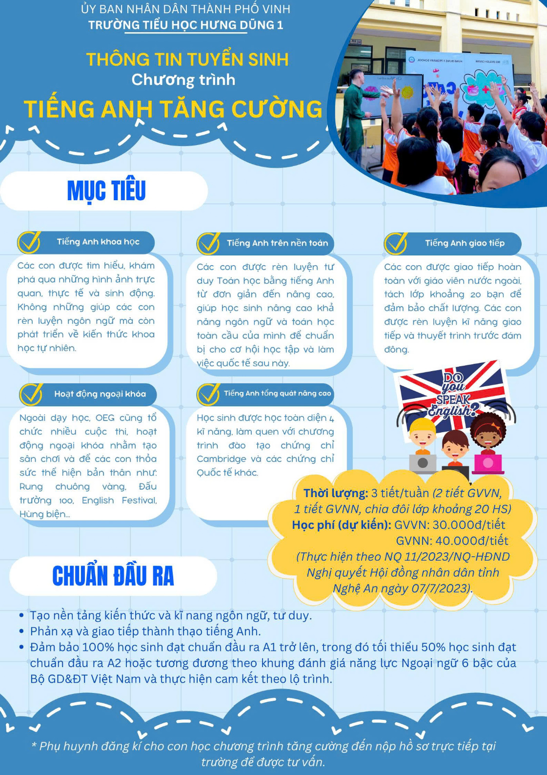 🎓🎓🎓THÔNG BÁO TUYỂN SINH TRƯỜNG TH HƯNG DŨNG 1 NĂM HỌC 2025-2026🎓🎓🎓 Xin gửi đến quý phụ huynh, các em học sinh thông báo mới nhất về thông tin tuyển sinh trường TH Hưng Dũng 1 năm học 2025-2026.